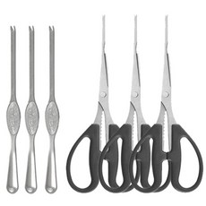 게가위 C타입 블랙 3개 + 게포크 B타입 대형 실버 3개, 1개