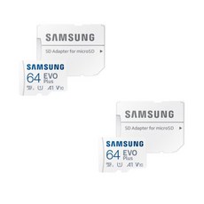 삼성전자 EVO PLUS MICRO 마이크로SD 메모리카드 MB-MC64KA 64GB +64GB(2P), 64GB+64GB / 2P
