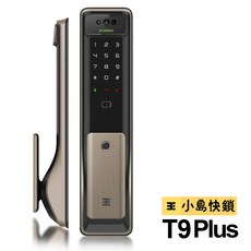 3E T9 Plus 掌靜脈辨識 WIFI版 九合一推拉式電子鎖, 金色, 上門安裝