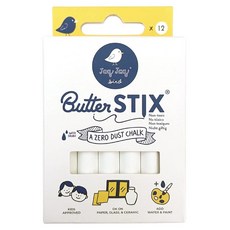 잭 버드 버터스틱 분필 - 먼지가 없고 지저분하지 않은 흰색 교사 교실 보드 교육 활동 및 학습에 12개 세트, 12PK-White Chalk
