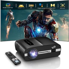 데이라이트 프로젝터 4K HDR 홈 시어터 WiFi 6 NFC 블루투스 앱 ToF 오토 포커스 HDMI ARC 2200ANSI 하이 루멘 골프 시뮬레이터 천장 밝은 방용 스마트, Black-1000D