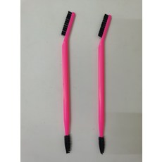 신형 싱글 더블 헤드 눈썹 빗 속눈썹 컬링용 사선형 나선형 눈썹 브러시 메이크업 브러시 2-in-1 휴대용 뷰티 도구, 로즈 레드 OPP 포장