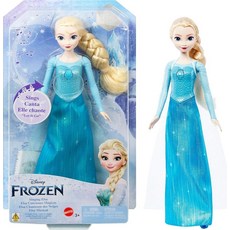 Mattel 디즈니 겨울왕국 장난감 시그니처 의류가 있는 노래하는 엘사 인형 영화 속 \"Let It Go\" 노래, Signature Elsa