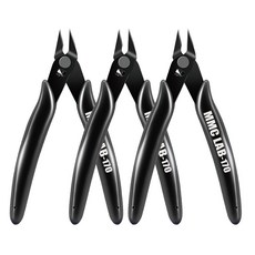 MMC 정밀 만능 니퍼 공구 125mm 플라스틱 철사 전선 컷팅 공예 DIY 모델링 프라모델 조립 수공구 전자 절단 작업 다용도, 3개, 블랙