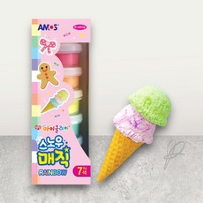 블루라운지 스노우매직 레인보우 7색 1세트 말랑한, 흰색 분홍 주황 노랑 연초록 연파랑 연보라