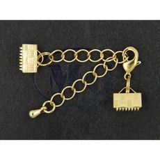 沐錦飾品材料DIY 項鏈頭扣組合 10MM銅龍蝦扣 延長鏈 銅平面夾8MM, (青古)30入/瓶, 1個