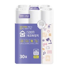 클리어 데코 화장지 3겹 30m 30롤 100% 천연펄프 비데겸용, 1개