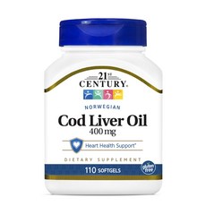 21St Century 魚肝油軟膠囊 400mg, 110顆, 1罐