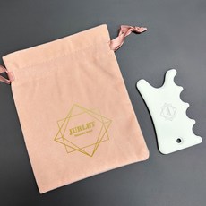 쥴레 괄사 도자기 세라믹 얼굴 바디 두피 마사지기 마사지 도구 파우치 세트, 도트괄사+파우치, 1세트