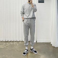 ADORE CLASSIC 素色衛衣長袖T恤+鬆緊帶長褲運動套裝