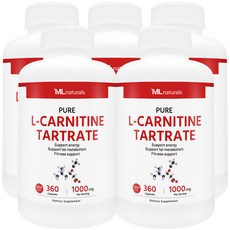 [미국빠른직구] 신제품 마이라이프 내추럴스 L-카르니틴 타르트레이트 1000mg (수퍼사이즈), 360정, 5개