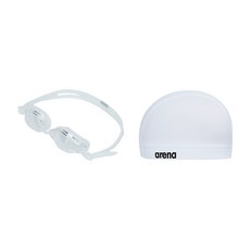 AKT-5920-화이트 아레나 아동 생존수영키트 2종 (수경 수모 폴리백 세트), 화이트, 1개