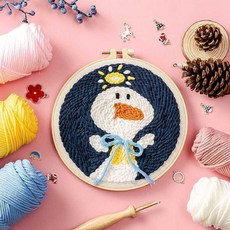 戳戳繡手作材料包, 1個, 【加油鴨】,【簡單戳筆】非成品