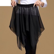 JoYouth 라인댄스복 레이어드 시스루 스커트 사교 힙커버