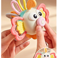 치발기 딸랑이 아기 실리콘 치발기 장난감, 1개