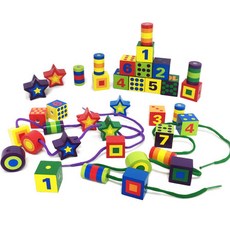 꼬마천사 고급 원목 실꿰기 놀이 레인보우, 1개