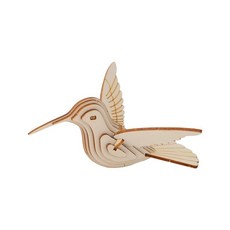 3D立體木質動物系列拼圖 兒童益智早教DIY拼裝玩具, 蜂鳥, 1個