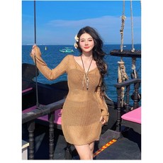 2026 수영복 여성 긴팔 자외선 차단 원피스 스포츠 비치 커버업 포함, 15 2-F