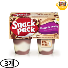 헌트 스낵팩 푸딩 초코 바닐라 사은품 추가증정, 368g, 3개