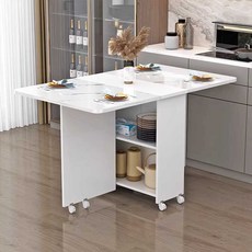 이동식조리대 바퀴달린 홈바 확장형 테이블 업소용, 7. 화이트스톤 화이트 100x50x77cm, 1개