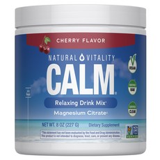 Natural Vitality 舒緩鎂檸檬酸鹽放鬆飲品沖泡粉 櫻桃口味, 1個, 227g
