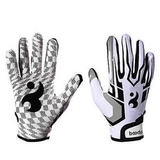 臺灣出貨 BOODUN棒球手套美式足球粘球手套飛盤透氣硅膠防滑美式橄欖球, 白色S, 1個