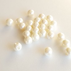 고급 일체형 진주단추 의류리폼 액세서리부자재, 30개, 8mm크림