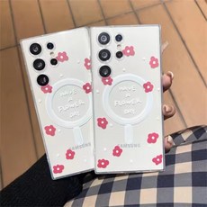 에코핏 휴대폰 맥세이프 케이스 투명 꽃케이스 갤럭시 S24 S24플러스 S24울트라 케이스