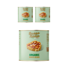 부오노 이탈리아 유기농 저염 베이크드 빈 통조림(유기농흰강낭콩 54%), 3개, 400g