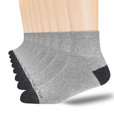 FLSHMCEN 8쌍 남성용 발목 면 양말 쿠션 포함 운동용 러닝 양말 사이즈 7-9/9-12/12-15 화이트 8쌍, 12-15, 그레이 8쌍