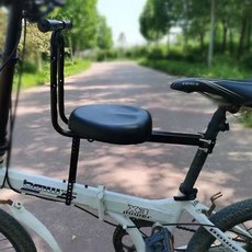 前置自行車兒童安全座椅 簡易便攜式, 加厚款 黑座椅+扶手