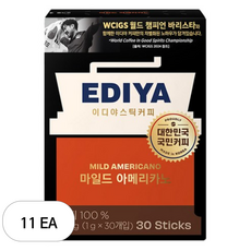 이디야 마일드 아메리카노 원두커피믹스, 1g, 30개입, 11개