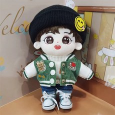 모카돌 20cm 솜인형 옷 골덴 야구점퍼, 카키, 1개