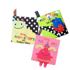 美國【Sassy】小怪獸布書(三款可選) 寶寶布書 感官發展 柔軟材質 聲光效果, 跳舞西西, Sassy, non-sters