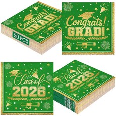 50Pcs Graduation Napkins Class of 2026 | Disposable Graduation Party Napkins for College | High Sc