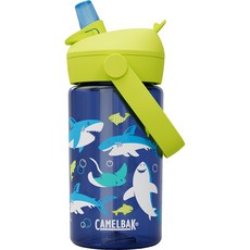 CamelBak Flip Straw 兒童吸管運動水瓶 400ml, 鯊魚樂園, 1個