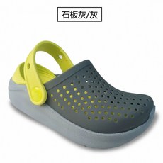 2026洞洞鞋男女童沙灘鞋運動防滑涼拖鞋中小童輕便, 1個, 小克駱格【石板灰】