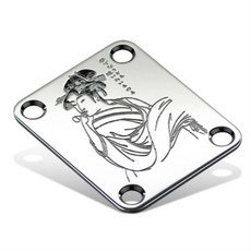 GOTOH 日本製 NBS-3 琴頸鎖片 背板 加強片 四色可選 電吉他 貝斯 配件, 1個, NBS-ART02C 藝妓浮雕