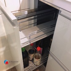 富爾康 台灣製造 廚房側拉調味拉籃 超窄側裝 置物架 抽屜式, 1個, 適用於250mm櫃體