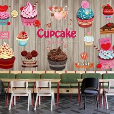 사진 벽 종이 스티커 미식가 패스트 레스토랑 서양 상점 칠판 벽화 벽지 홈 장식, 4. 15714362