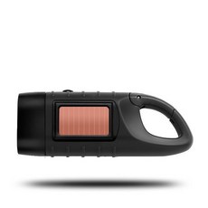 秒出【台灣公司現貨】太陽能手電筒，應急照明燈，停電防災手電筒，太陽能充電手搖發電, 1個, 太陽能手電筒【質感黑】