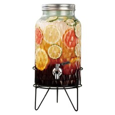 玻璃飲料桶 附龍頭支架, 1個, 6L
