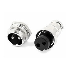 항공 단자 잭 써큘러 커넥터 플러그 전선 연결 20mm 2pin 암수세트, 1세트