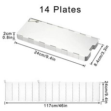 8/9/10/12/14/16 플레이트 접이식 캠핑 스토브 앞 유리 가스 스토브 윈드 쉴드 경량 야외 피크닉 쿠커 윈드 스크린, 5)14 Plates
