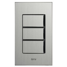 아루 실버) 스위치 3구(3로) 전면 알루미늄, 1개