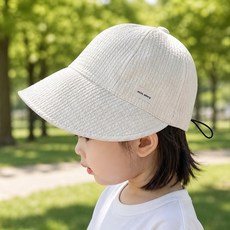 몽실이 심플 챙모자 컬러 무지 아기 유아 봄 가을 여름 스트링 캡 와이드