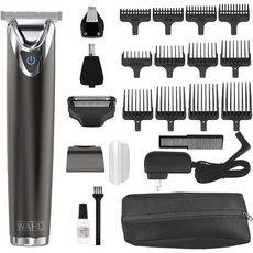 남성용 WAHL USA 스테인리스 스틸 리튬 이온 2.0+ 슬레이트 수염 트리머 - 전기 면도기 코 귀 충전식 올인원 남성 그루밍 키트 모델 9864, Pack of 6