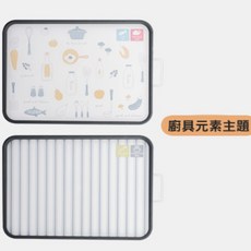 Felicidad Family 雙面分類砧板 生熟食分開 斜面瀝水防滑設計 TPR包邊, 1個, 廚具元素, 廚具元素