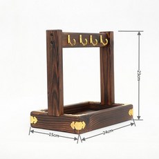 中式復古實木鑰匙收納支架玄關進門口入戶放鑰匙置物架桌面首飾架（美好生活家居鋪, 1個, 輕奢  金色, 金色