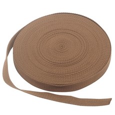 TSUKURIRO 가방 테이프 면·폴리 혼방 폭 2.0cm 두께 약 1.4mm 길이 20m 손잡이 백팩 밴드 벨트 수공예 핸드메이드 (모카 브라운)